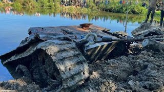 THE RISE OF THE GERMAN PANTHER TANK FROM THE RIVER IN THE FALL OF 2023  WWII METAL DETECTING [upl. by Benioff]