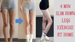 4 MIN Legs Exercise Before Going Bed  Simple amp Easy To Slim Down Legs at Home Get Beautiful Legs🌸 [upl. by Ynnal]