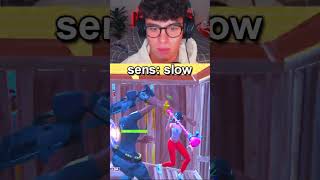 Fortnite on a Slow VS Fast Sensitivity [upl. by Cogan]