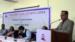 Inaugural speech in quotWorkshop for Research Scholarsquot in VIT Campus Jaipur [upl. by Tade]