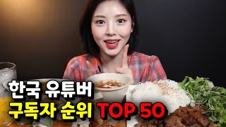 한국 유튜버 구독자 수 순위 TOP 50 2023년 3월 [upl. by Terrence]