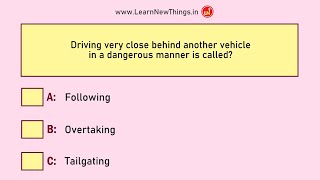 Indian Driving Licence Test Questions amp Answers  Set 212  RTO Exam  Learners License [upl. by Dulcy]