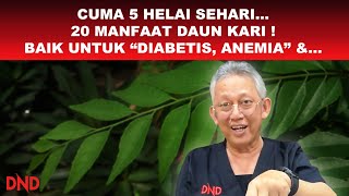 CUMA 5 HELAI SEHARI 20 MANFAAT DAUN KARI BAIK UNTUK quotDIABETES ANEMIAquot amp [upl. by Olivie629]