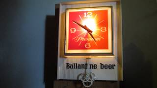 Vintage 1967 Ballantine Beer Light Up Pendulum Motion Clock Advertising Tavern Sign [upl. by Htiel]