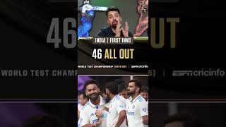 India All Out  46 😱  India vs New Zealand Test Match  5 DUCKS 🦆 teamindia indvsnz worldrecord [upl. by Euqinemod]