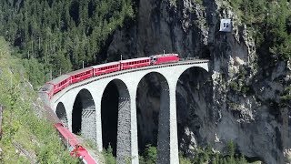 Landwasser Viaduct  Rhaetian Railway  August 2017 [upl. by Onil]