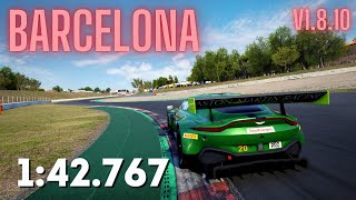 Assetto Corsa Competizione  Aston Martin V8 Vantage GT3  Barcelona Hotlap  FREE Setup  Update [upl. by Newbold]