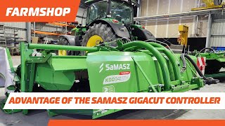 Advantage of the SaMASZ GigaCUT Controller shown on 94m Conditioner Grouper mower [upl. by Tare624]