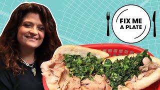 Alex Guarnaschelli Tries the Famous Roast Pork Sandwich from DiNics  Fix Me a Plate  Food Network [upl. by Schwitzer]