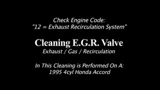 EGR Valve Assembly Cleaning  1995 4cyl Honda Accord [upl. by Llibyc]