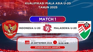 Live Status 40 Pertandingan Timnas Indonesia U20 vs Maladewa U20 AISCORE [upl. by Aninotna]