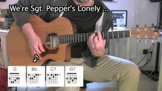 Sgt Peppers Lonely Hearts Club Band  Acoustic Guitar  The Beatles [upl. by Nailimixam]