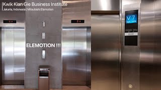 Mitsubishi Elemotion Traction Elevator at Kwik Kian Gie School of Business Jakarta [upl. by Blithe816]