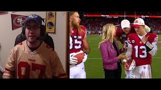 Thoughts on Nick Bosa wearing a MAGA hat during postgame interview last week [upl. by Nimrahc]