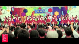 JKT48 1st live TV performance  100 Ampuh Global TV [upl. by Sidnac254]