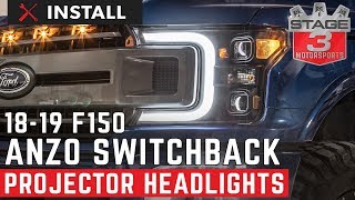 20182019 F150 ANZO Plank Style Switchback Projector Headlights Install [upl. by Lacey206]