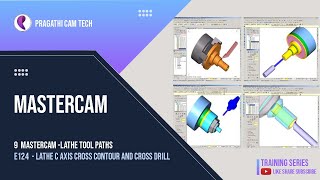 Mastercam Lathe C Axis Cross Contour and Cross Drill [upl. by Terrene]