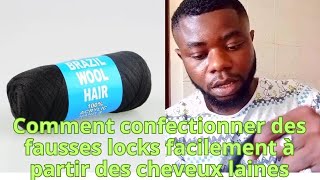 COMMENT CONFECTIONNER DES FAUSSE LOCKS À PARTIR DES CHEVEUX LAINES [upl. by Adnohrahs507]