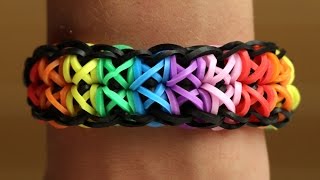 Rainbow Loom English  TOTEMPOLE  Loom Bands easy how to DIY [upl. by Nodnal]