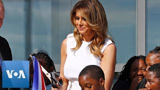 First Lady Melania Trump Cuts Ribbon at Washington Monument [upl. by Enomor]