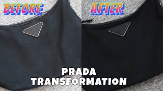 How to clean your prada nylon bag feat Tuff Stuff [upl. by Rehsu]