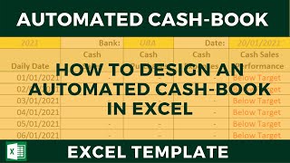 👉HOW TO DESIGN AN AUTOMATED CASHBOOK IN EXCEL [upl. by Ahseinod]