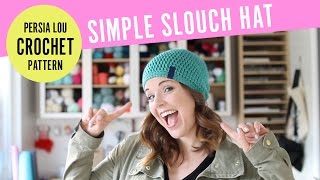 How to Crochet A Simple Slouchy Hat [upl. by Nauqel]