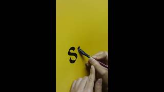 Sign writing by brush Single stroke Hand lettering [upl. by Atinuhs]