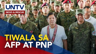 PBBM tiwala na walang AFP PNP officials na sangkot sa umano’y destab plot [upl. by Yar34]