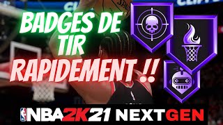 COMMENT AVOIR RAPIDEMENT SES INSIGNES DE TIR SUR NBA2K21 NEXTGEN   ASTUCE BADGES SHOOT [upl. by Llenyt]