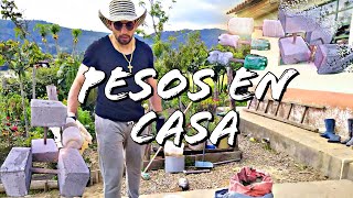 Pesas Caseras a base de CEMENTO Y ARENA DE PEÑA [upl. by Riay]