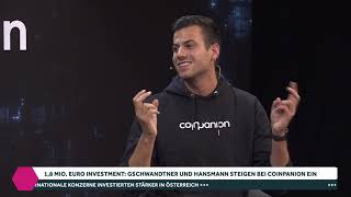 18 Mio Euro Investment Gschwandtner und Hansmann steigen bei Coinpanion ein [upl. by Alekehs]