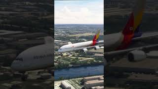 Asiana Airlines A380 Epic Landing at Paris Airport  Must See [upl. by Tasiana]