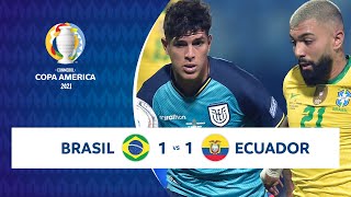 HIGHLIGHTS BRASIL 1  1 ECUADOR  COPA AMÉRICA 2021  270621 [upl. by Ahaelam]