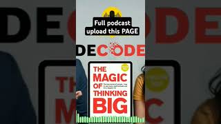 the magic of thinking big podcast [upl. by Wernda]