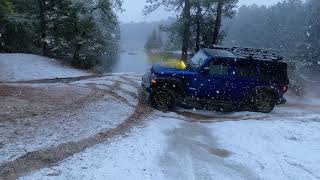 New Jersey Pine Barrens 5BoroOvrland OffRoading during beautiful snow fall [upl. by Ivek368]