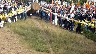 Onbashira festival in Nagano Japan [upl. by Htebazila161]