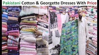 Pakistani Cotton And Georgette Dresses With Price  Paposh Cloth Market [upl. by Zilevi629]