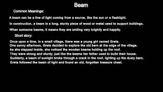 Beam A Word with Many Meanings [upl. by Yerd]