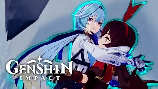 Avalanche Happens amp Bennett And Albedo Falls Down Cutscene Animation  Genshin Impact [upl. by Donn]