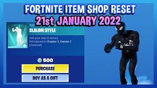 NEW SLALOM STYLE EMOTE Fortnite Item Shop Reset 21st January 2022 [upl. by Dahle]