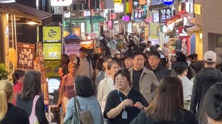 Myeongdong Night Market Walking Street in Seoul South Korea [upl. by Usanis]