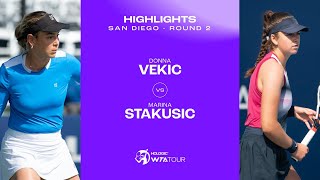 Donna Vekic vs Marina Stakusic  2024 San Diego Second Round  WTA Match Highlights [upl. by Ynafets]