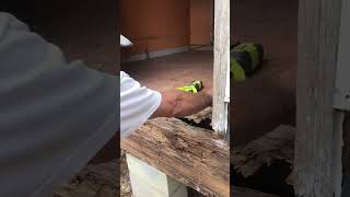 Repairing rotten rim joist repairing rimjoist reclaimed property handyman [upl. by Sira547]