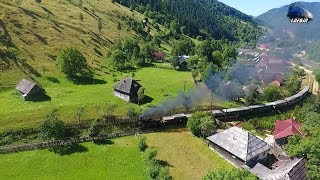 Drone Mocanita 764469 CFF Dampflok amp Tren Turistic pe Valea Vaserului  02 August 2017 [upl. by Elime]