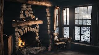 Cozy Witch Cottage with Fireplace  Halloween Ambience [upl. by Adnoryt]