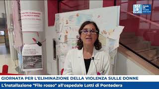 “Filo rosso” contro la violenza sulle donne installazione all’ospedale “Lotti” [upl. by Ecila]