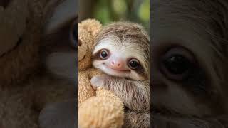 Cutest Baby Sloth Ever 🦥 Adorable Cuddle Moments💖 CuteAnimals Shorts [upl. by Nylarak]