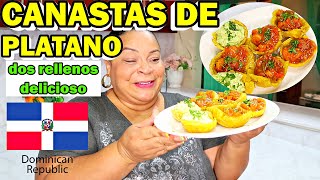 CANASTAS DE PLATANO  DOS RELLENOS DELICIOSO [upl. by Namurt247]