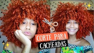 CORTE PARA CABELOS CACHEADOS EM CASA Carina Soares [upl. by Harrietta]